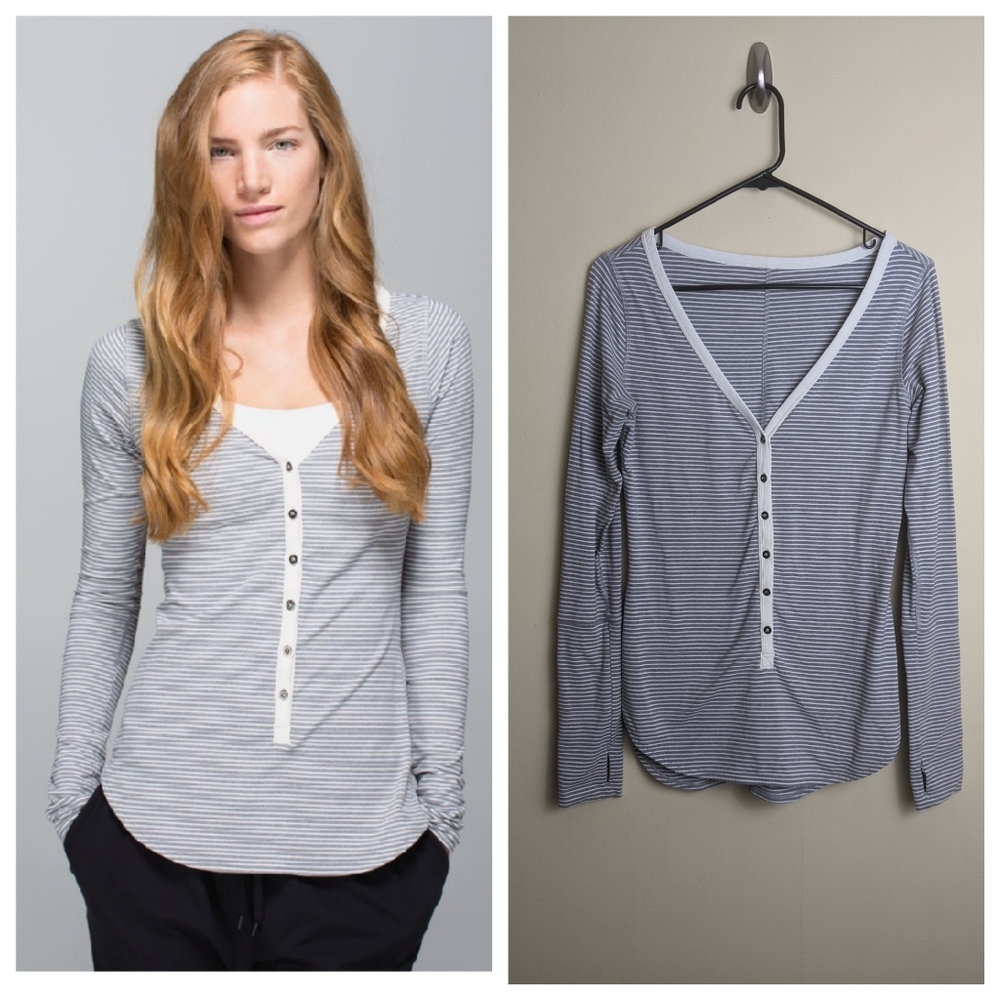 Lululemon striped long sleeve superso ft Henley